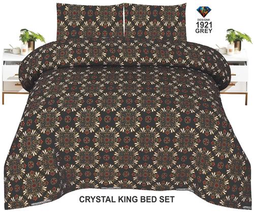 Diamond Crystal King-Size Bed Sheet in Grey – Subtle Luxury, Supreme Comfort!