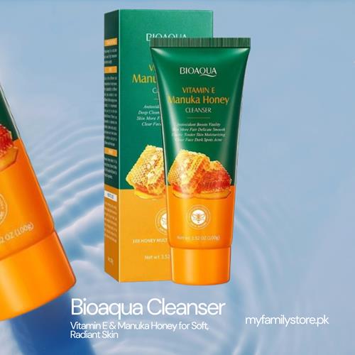 Bioaqua Cleanser – Vitamin E & Manuka Honey for Soft, Radiant Skin