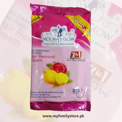 Victoria’s Glow Hair Remover Gel Cream – Rose & Lemon for Silky Smooth Skin