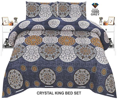 Diamond Crystal King-Size Bed Sheet in Grey – Subtle Luxury, Supreme Comfort!