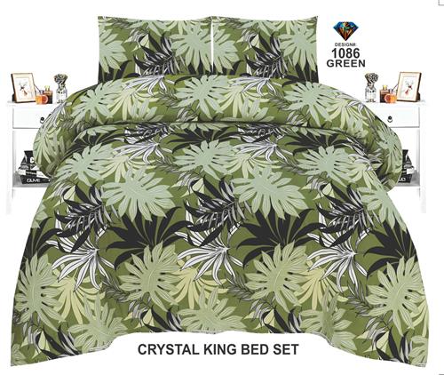 Green - Diamond Crystal King-Size Bed Sheet – Luxurious Comfort with Elegant Design