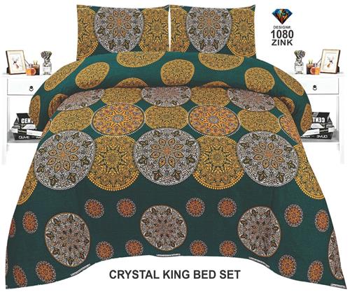 Green 2 - Diamond Crystal King-Size Bed Sheet – Luxurious Comfort with Elegant Design