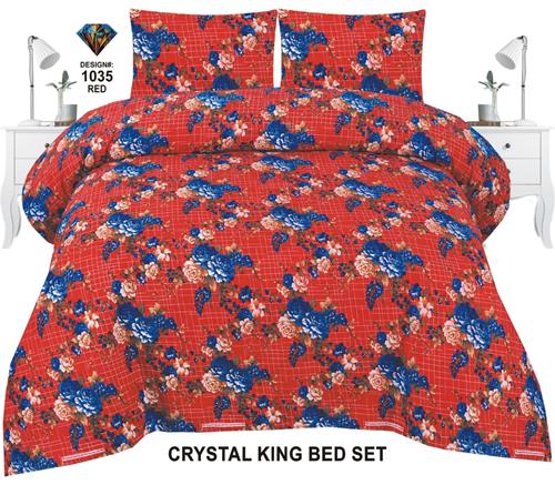 Diamond Crystal King-Size Bed Sheet in Red – Luxury Redefined!