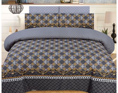 Gul Ahmed By Bedding King-Size Bed Sheet Set - Dark Gray